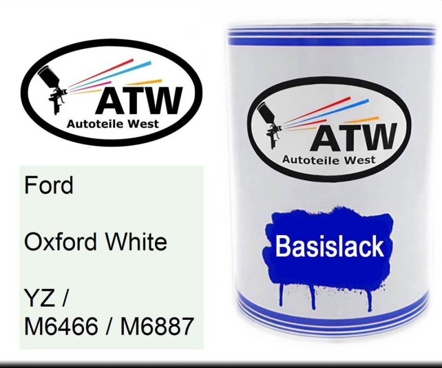 Ford, Oxford White, YZ / M6466 / M6887: 500ml Lackdose, von ATW Autoteile West.